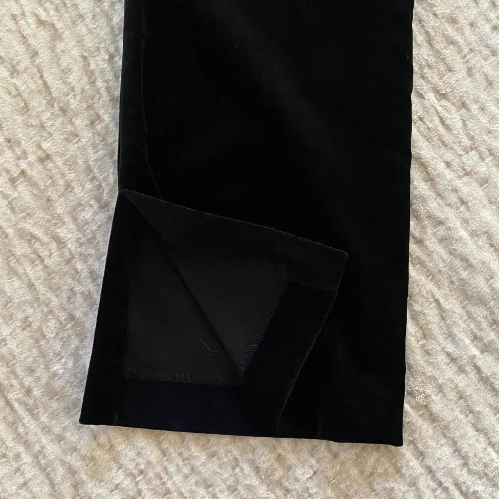 Black Velvet Flare Pants - Picture 3 of 9